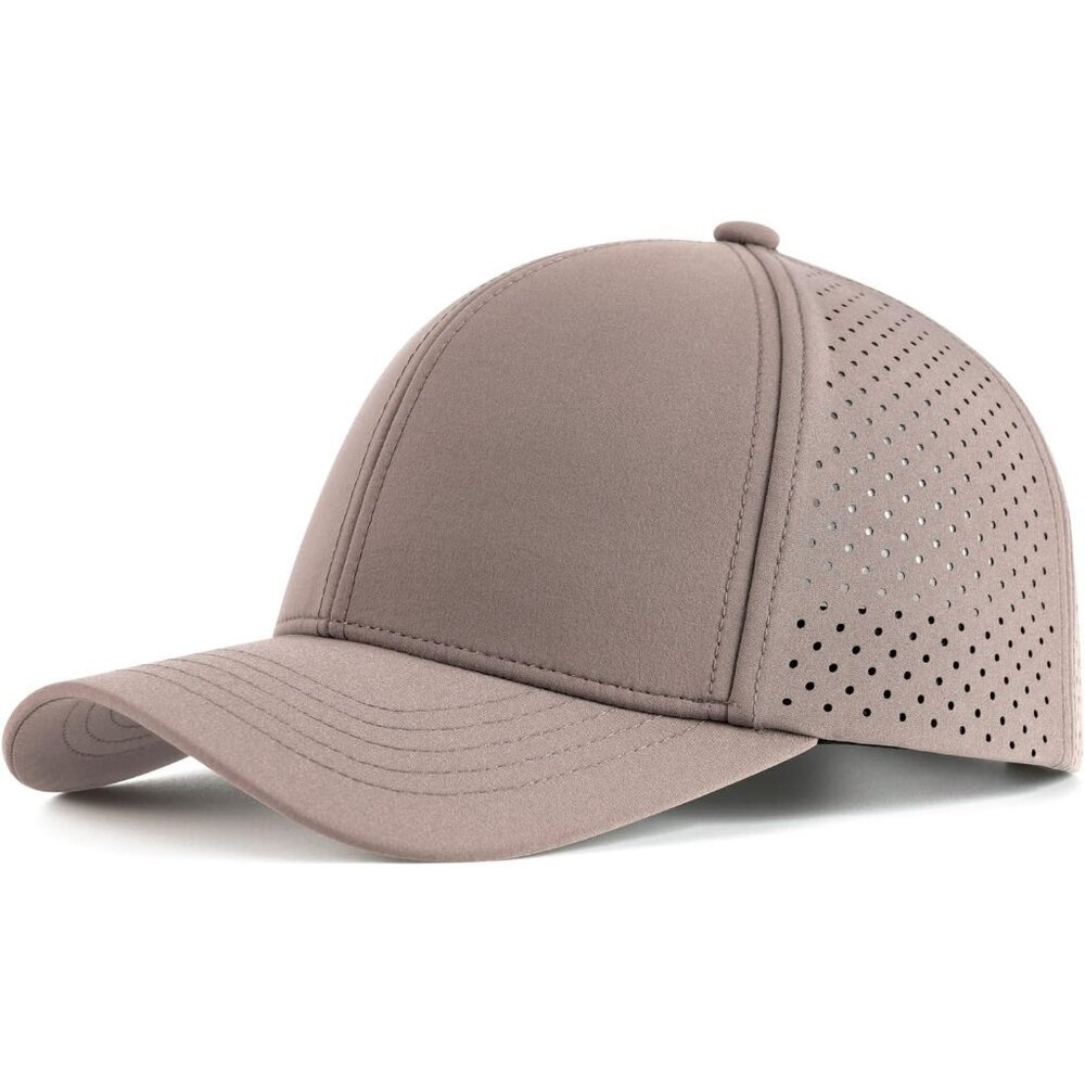 Men Baseball Cap Coffee Laser Cut Mesh Ball Curved Brim Hat